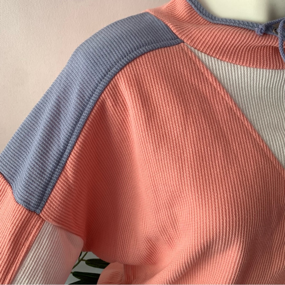 v i n t a g e :: Sporty Slouchy Ribbed Colorblock Sweatshirt NOS - Picture 12 of 13